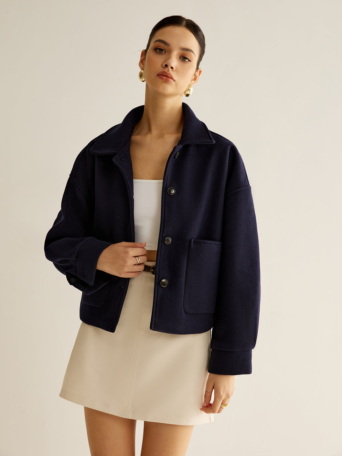 Sırt Cepli Düğmeli Ceket Shine Aura