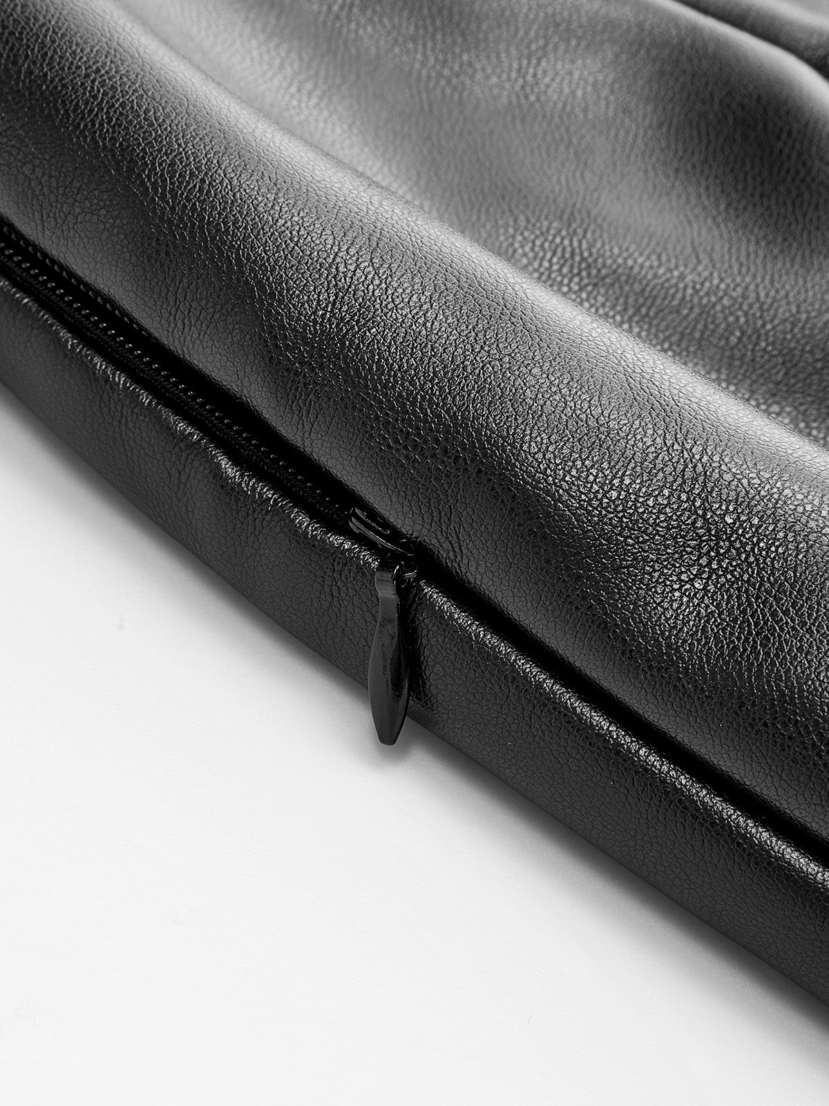 Suni Deri Plise Panelli Etek Shine Aura