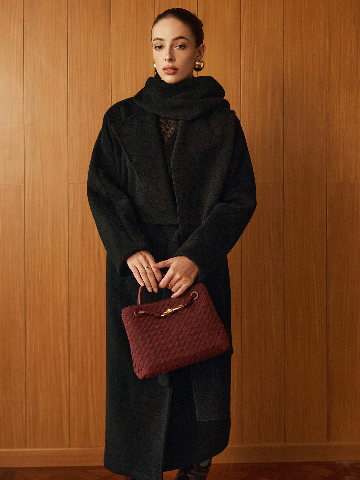 Çok Yönlü Kuşaklı Sıcak Palto ve Şal Shine Aura