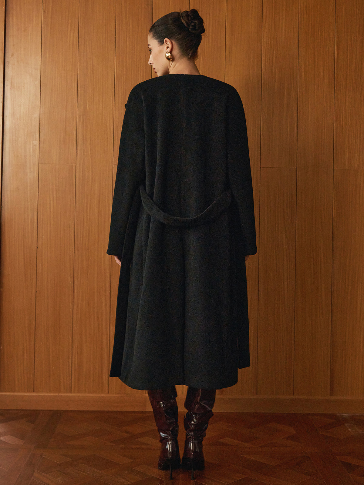 Çok Yönlü Kuşaklı Sıcak Palto ve Şal Shine Aura