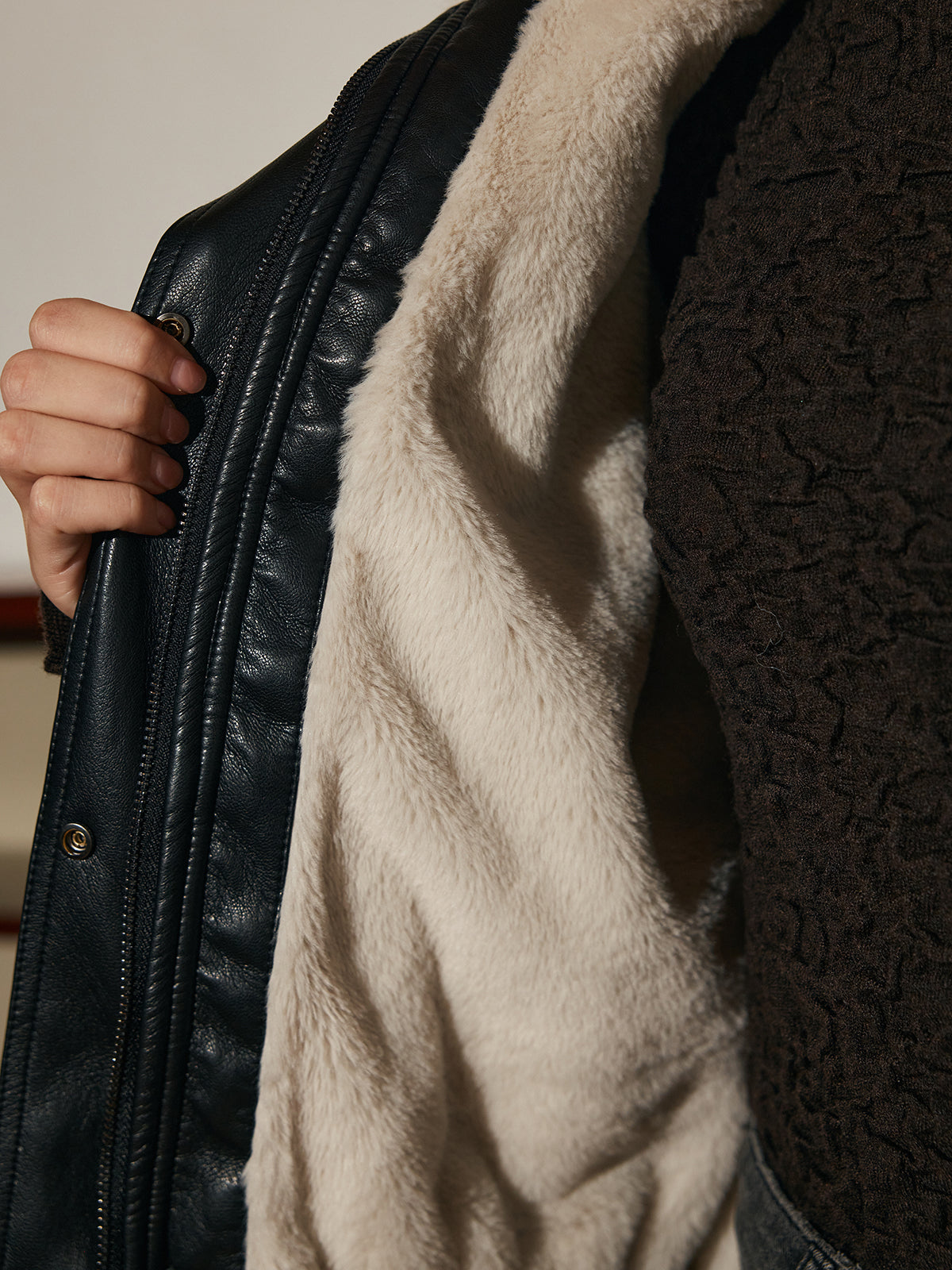 Polar Astar Yalıtımlı Suni Deri Fermuarlı Ceket Shine Aura