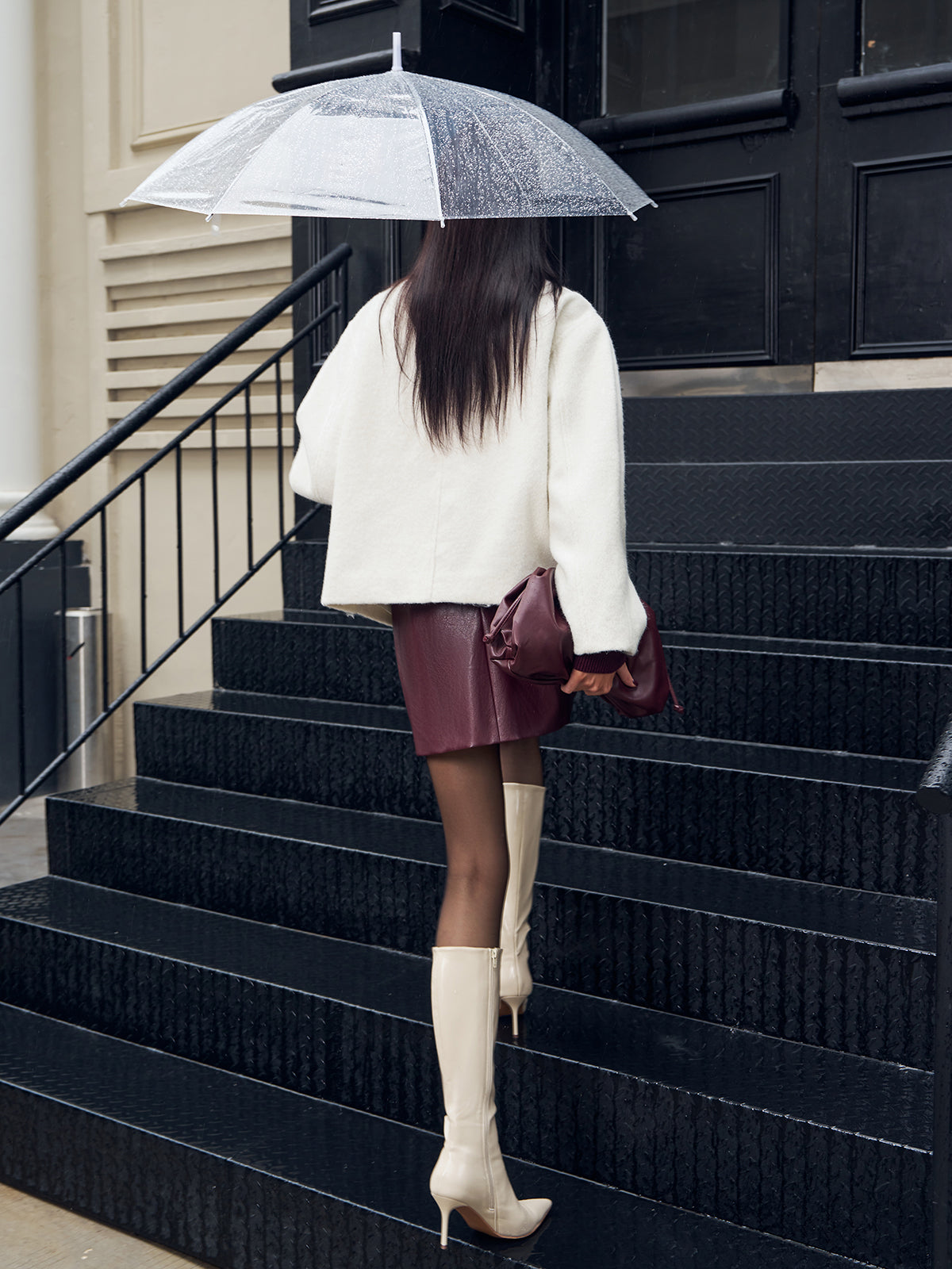 Romantik Düğme Geçişli Kaban Shine Aura