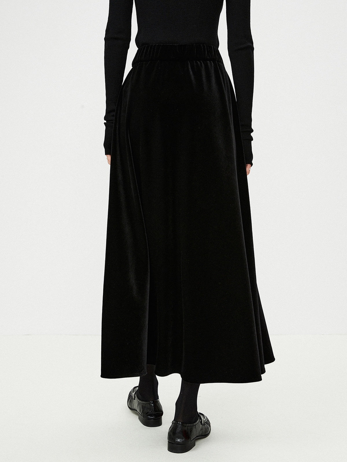 Sonsuz Şıklık İçin Lüks Kadife Maxi Etek Shine Aura