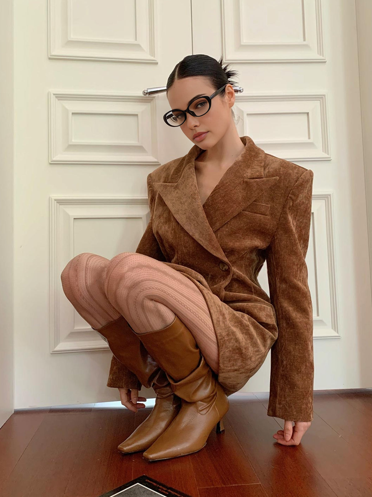 Şık Düğme Detaylı Uzun Blazer Ceket, Bel Vurgulu Shine Aura