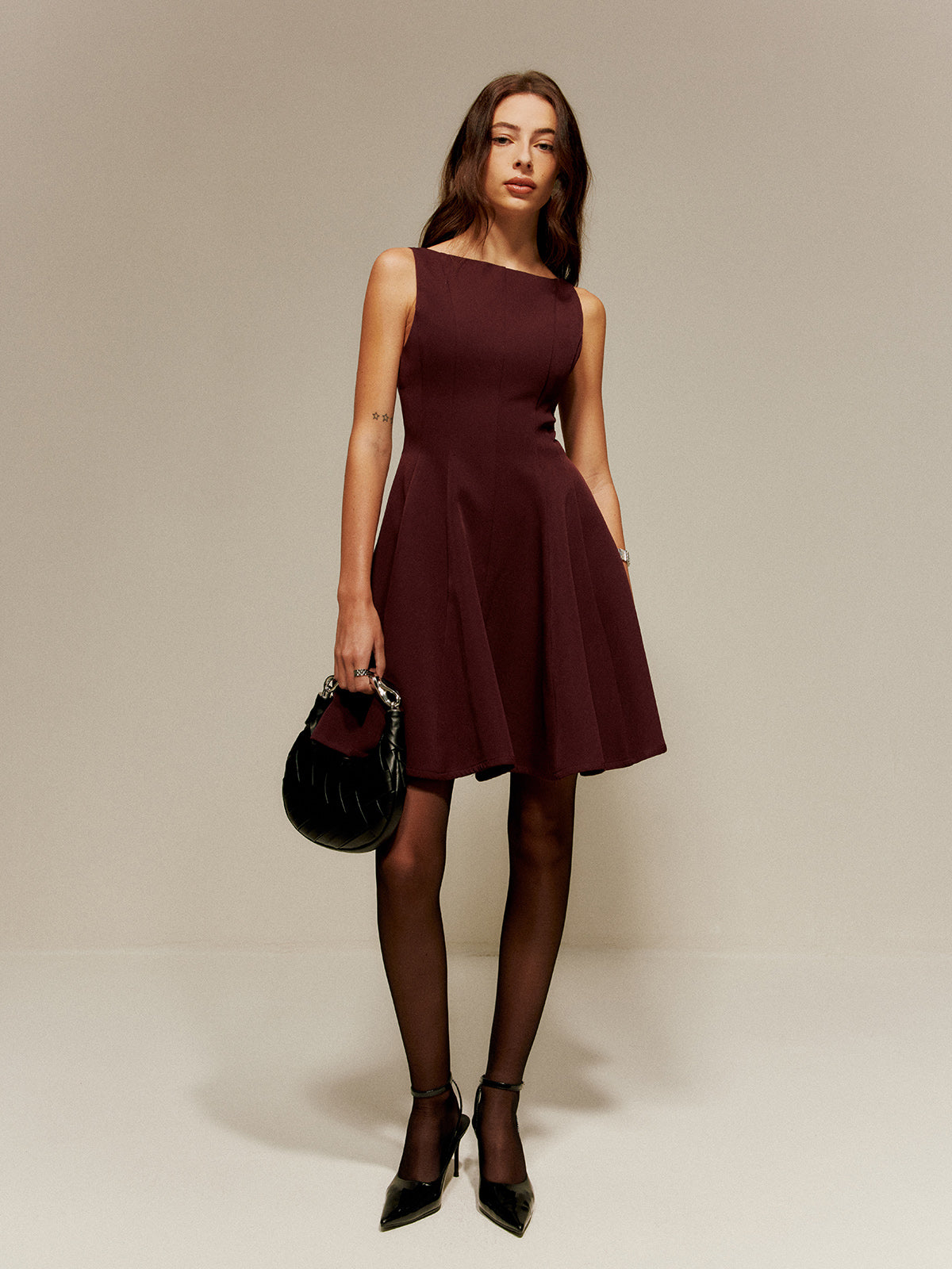 Pliseli Cepli Kısa Elbise Shine Aura