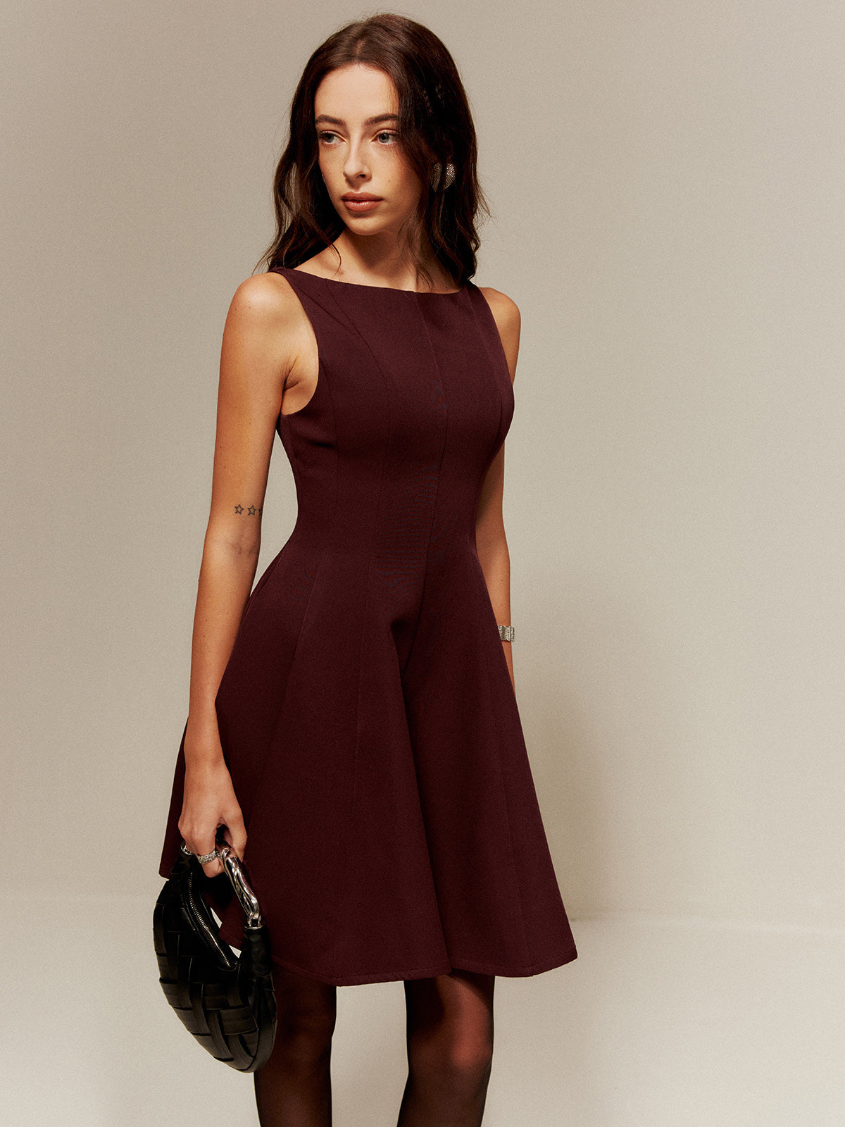 Pliseli Cepli Kısa Elbise Shine Aura