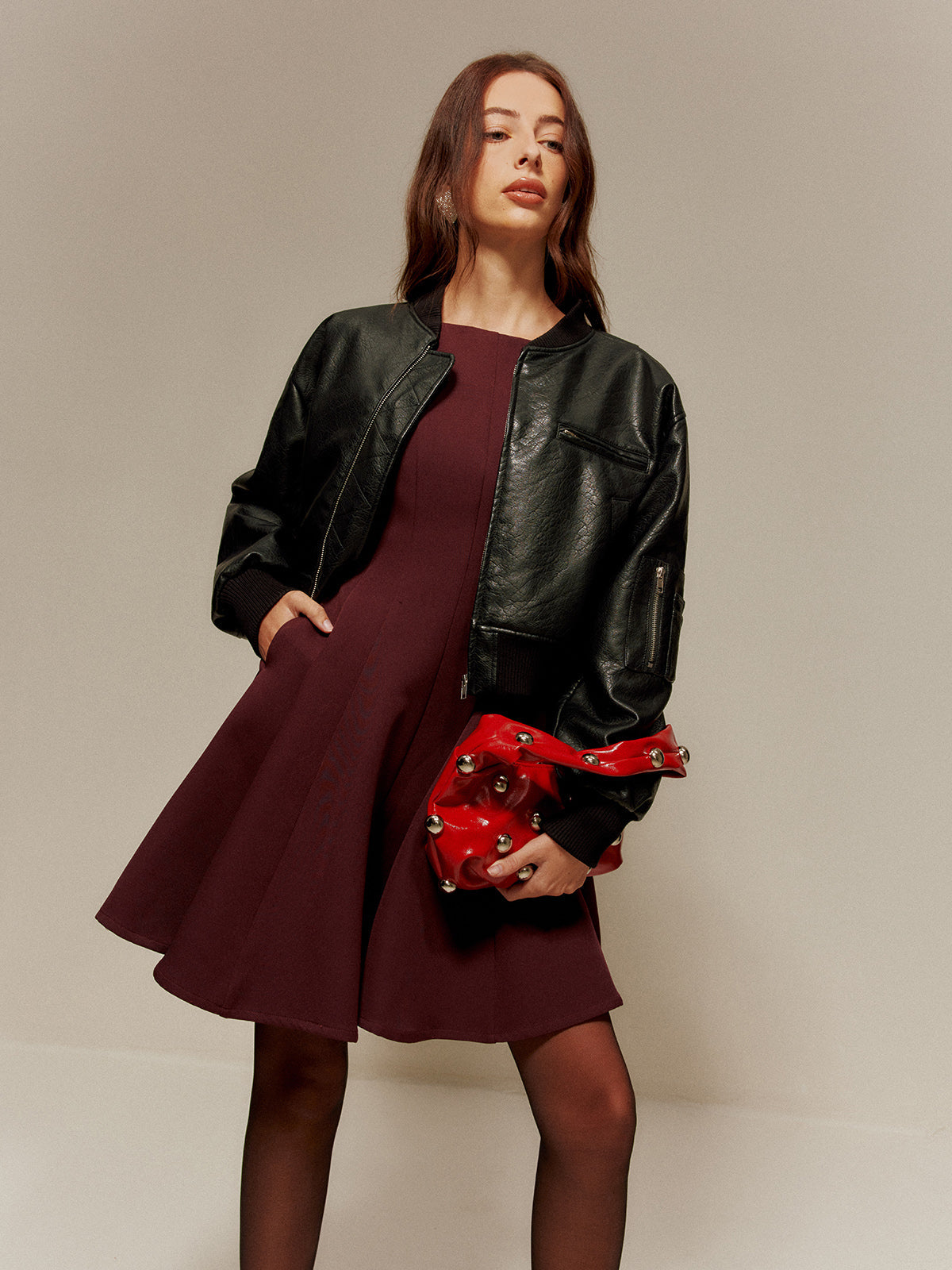 Pliseli Cepli Kısa Elbise Shine Aura