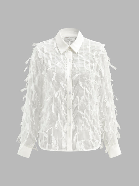 Şık Şifon Polo Tişört, Trendy Kütüklerle
