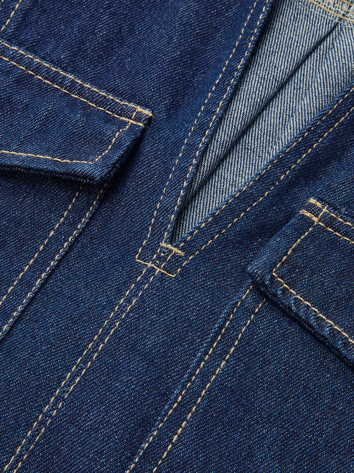 Şık Denim Kısa Takım Trendy Cep Detayı ile