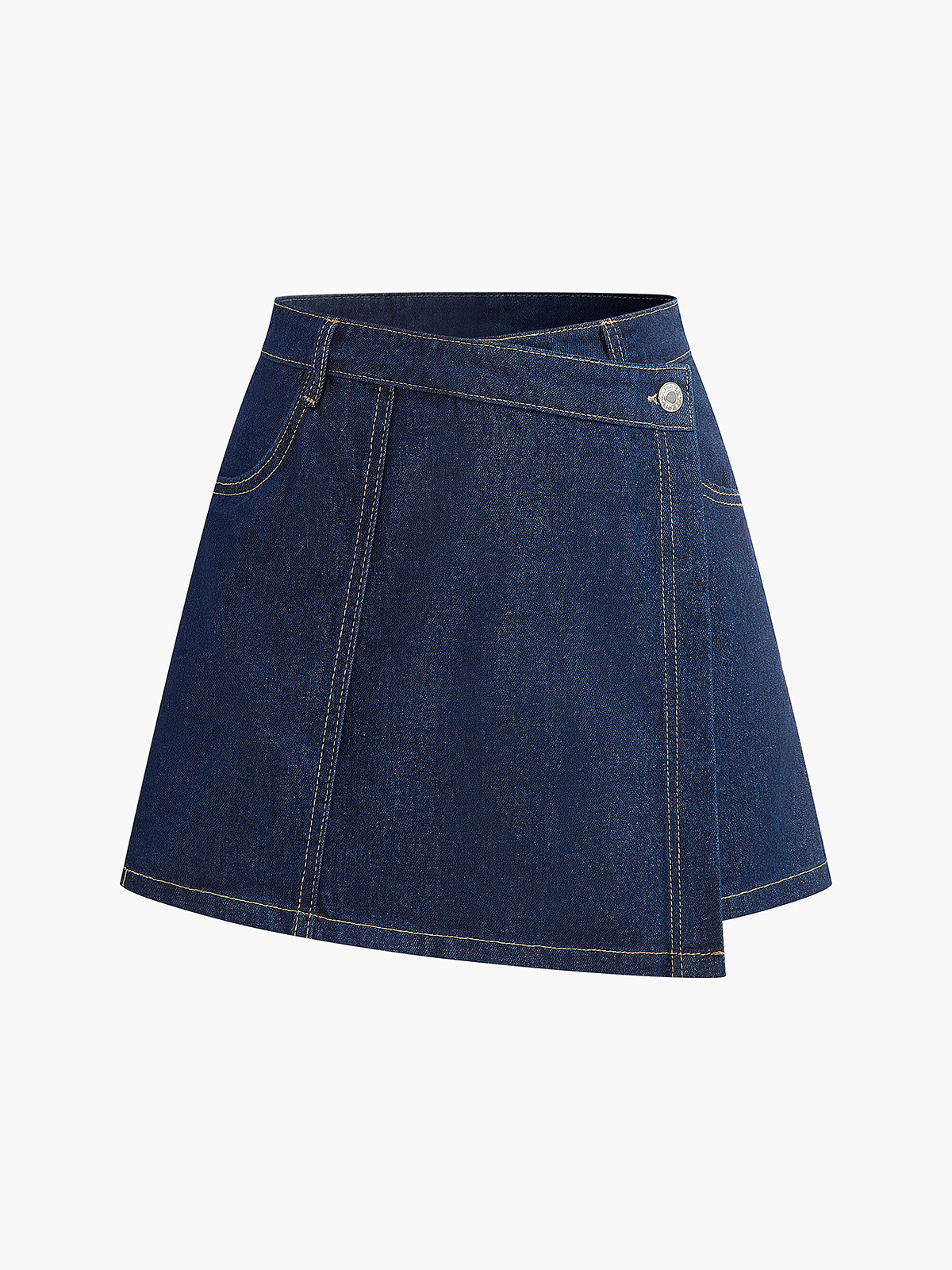 Şık Denim Kısa Takım Trendy Cep Detayı ile