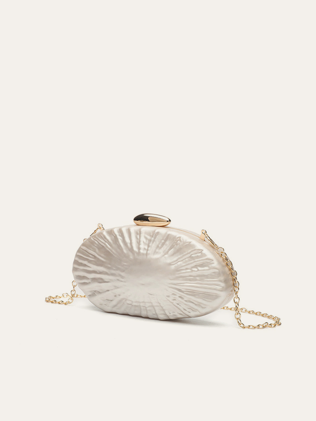 Zarif İnci Doku Clutch Şık Altın Zincirli Shine Aura