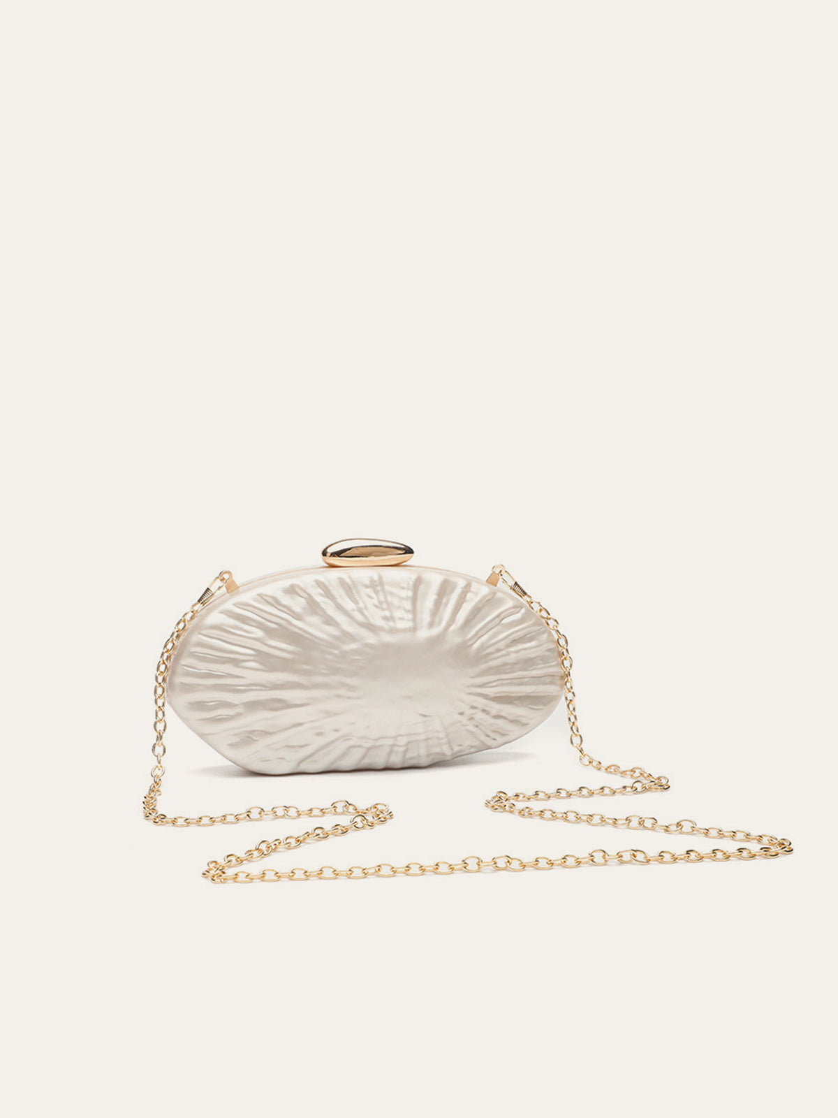 Zarif İnci Doku Clutch Şık Altın Zincirli Shine Aura