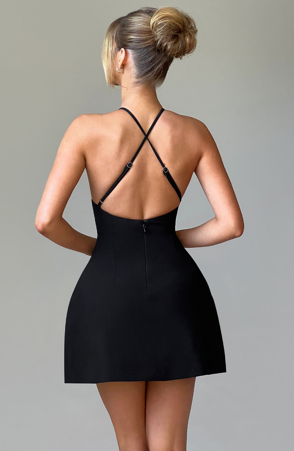 Jayne Mini Elbise - Siyah Shine Aura