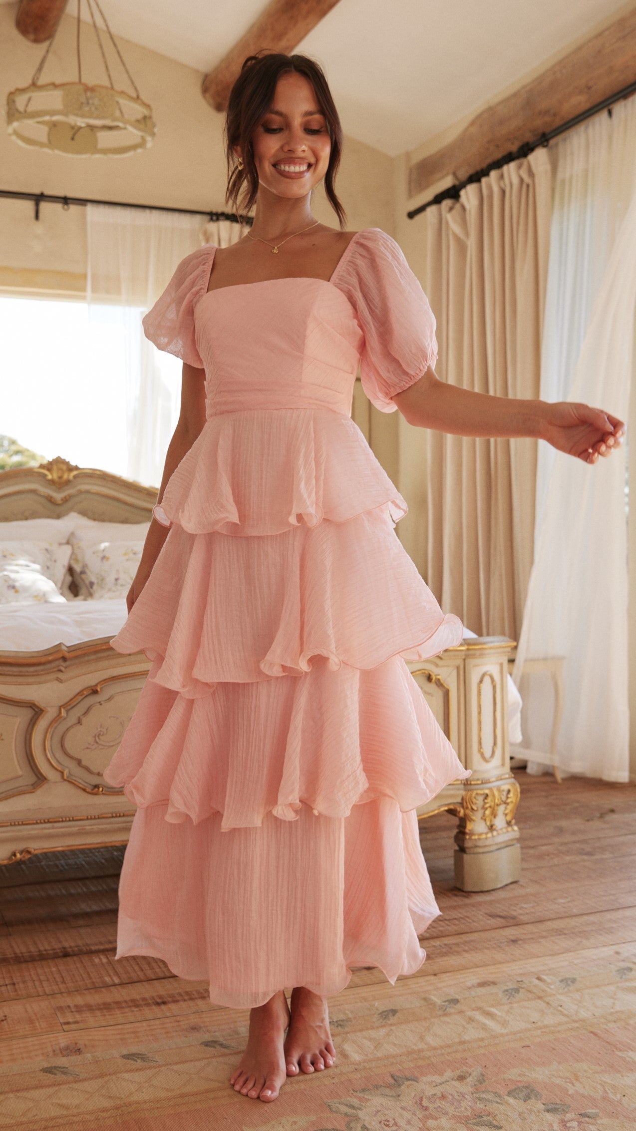 Lanelle Maxi Elbise - Pembe