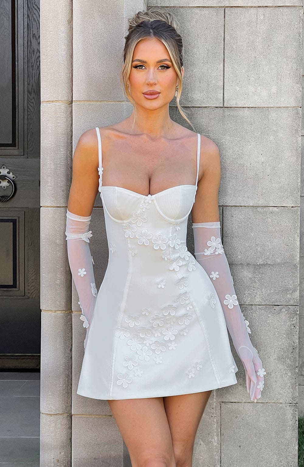 Dalary Mini Elbise - Fildişi Shine Aura