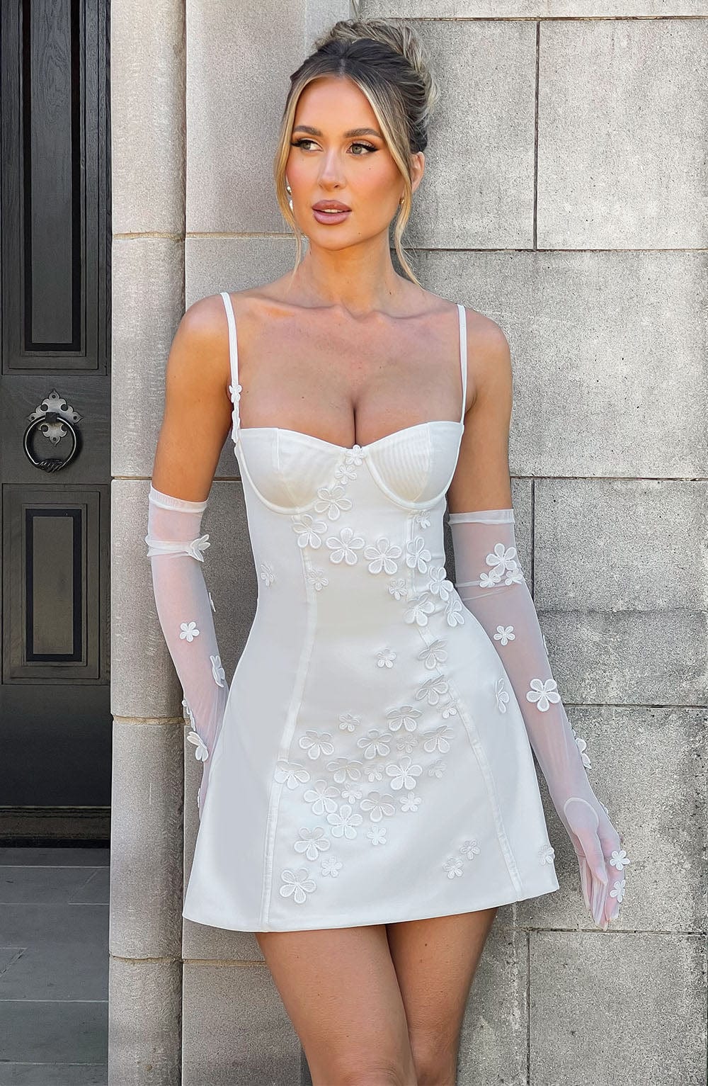 Dalary Mini Elbise - Fildişi Shine Aura