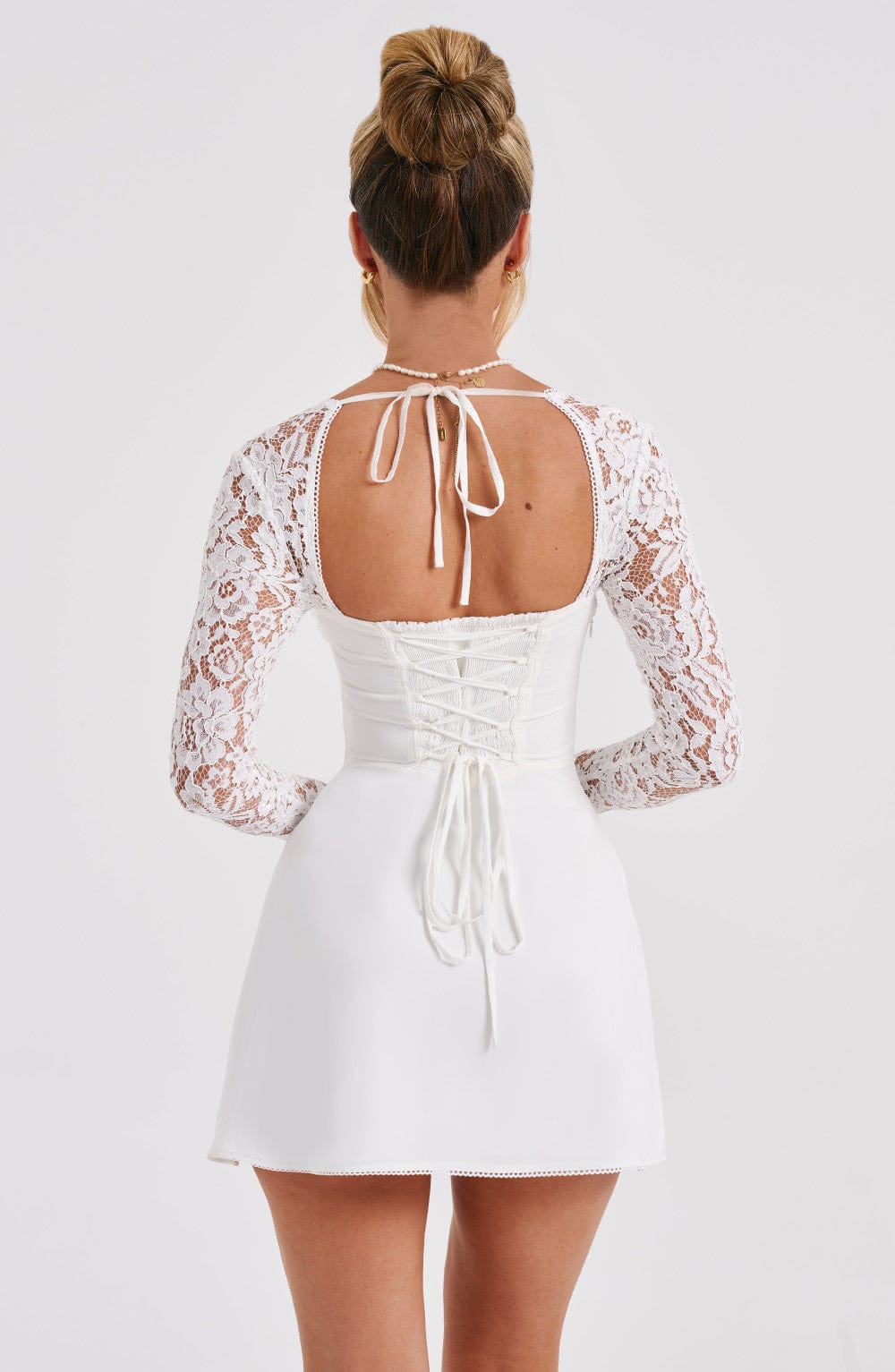 Jacinta Mini Elbise - Fildişi Shine Aura