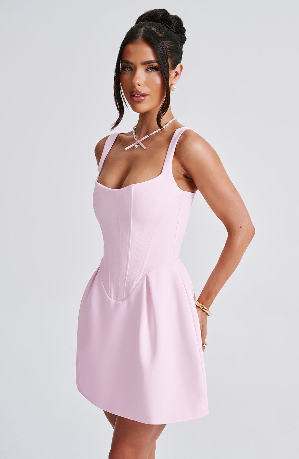 Janiyah Mini Elbise - Allık Shine Aura