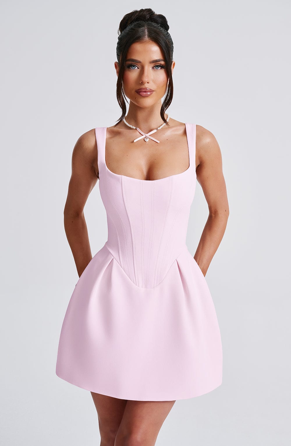 Janiyah Mini Elbise - Allık Shine Aura