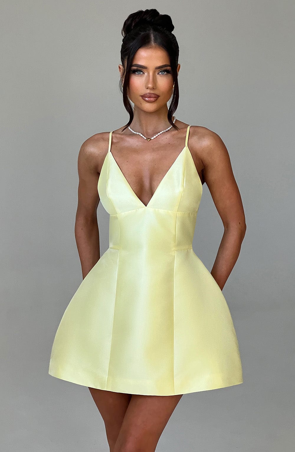 Nicole Mini Elbise - Limon Shine Aura