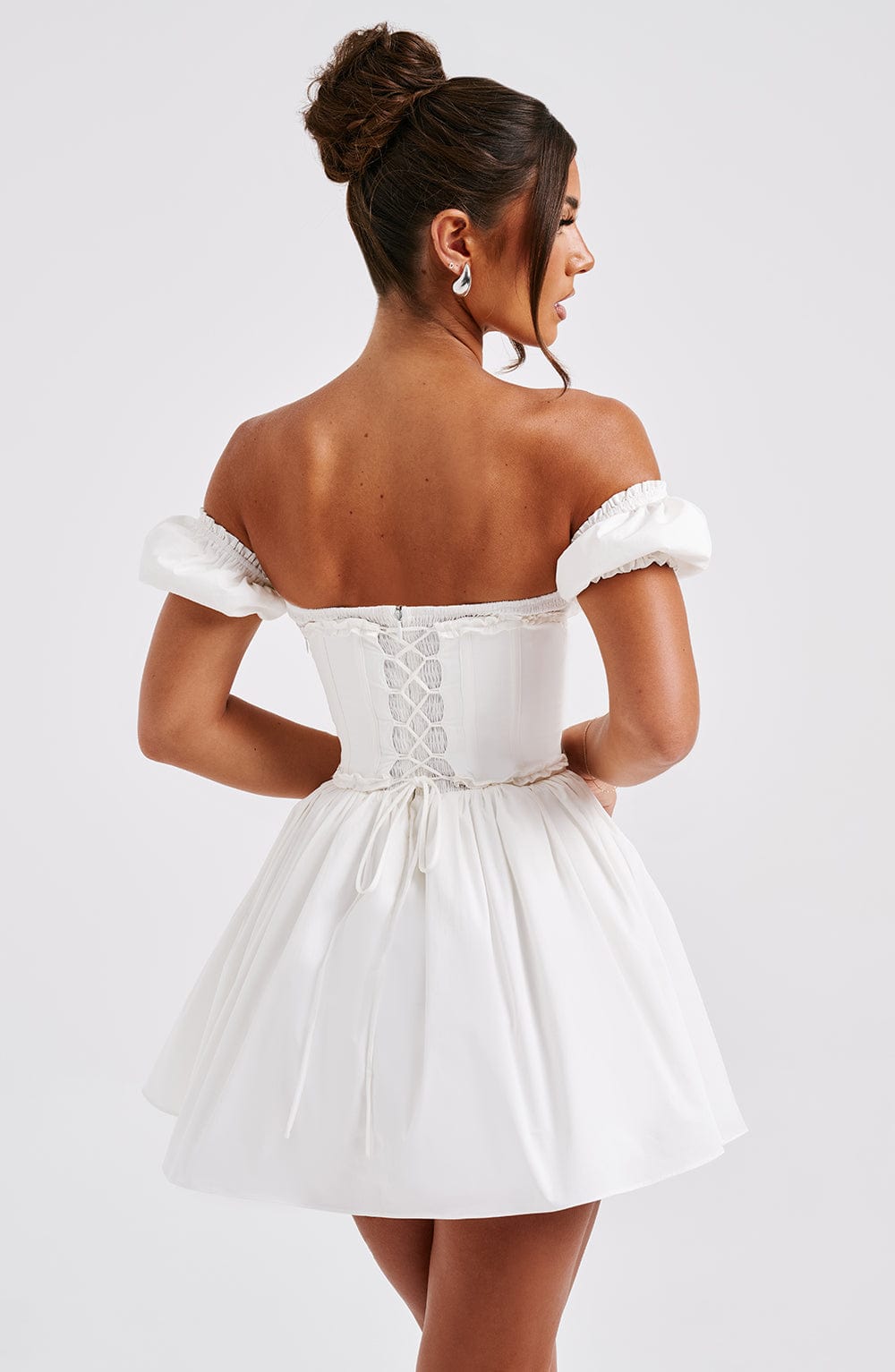 Penelope Mini Elbise - Siyah/Beyaz Shine Aura