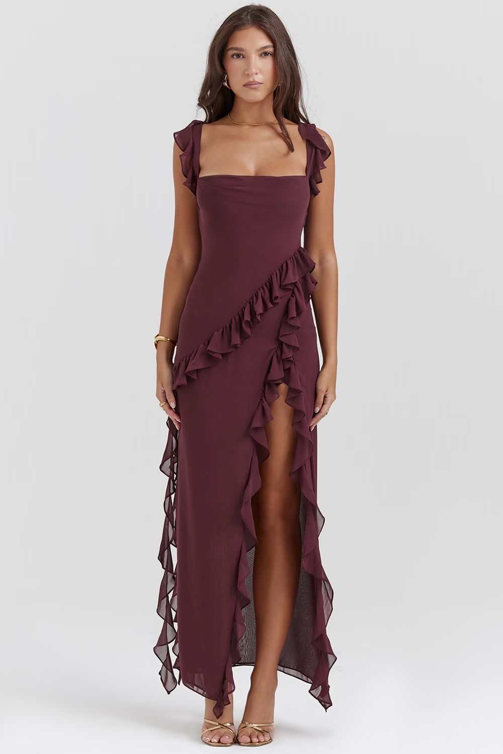 Ruffle Maxi Elbise