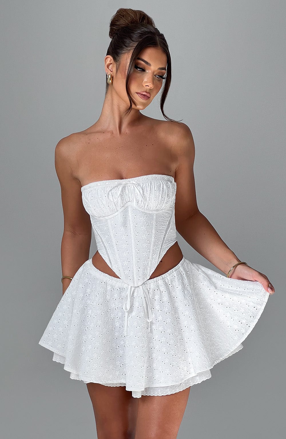 Winnie Mini Etek - Fildişi Shine Aura