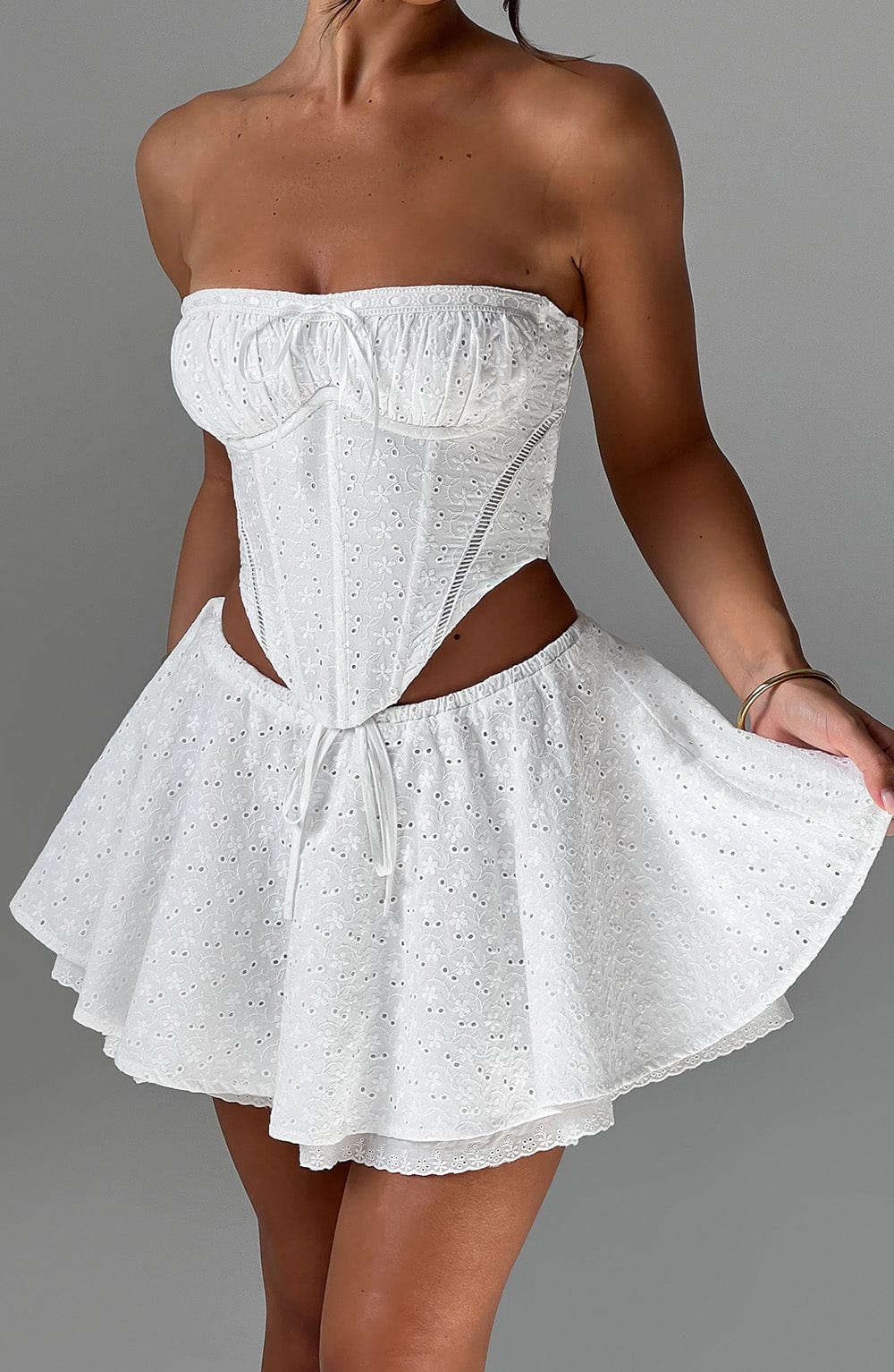 Winnie Mini Etek - Fildişi Shine Aura