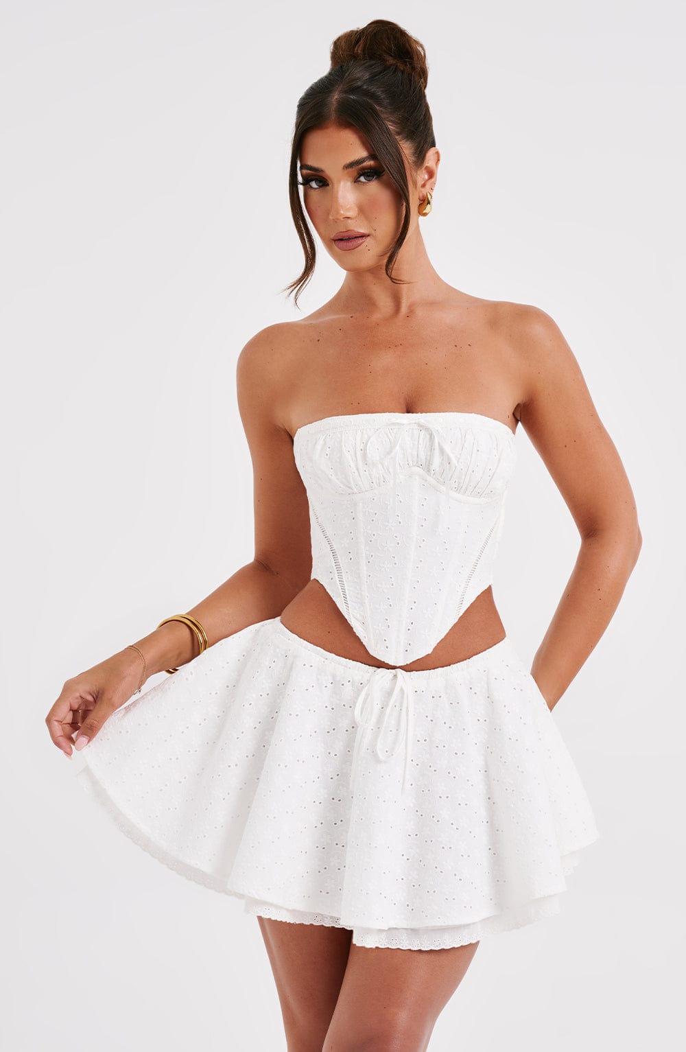 Winnie Mini Etek - Fildişi Shine Aura